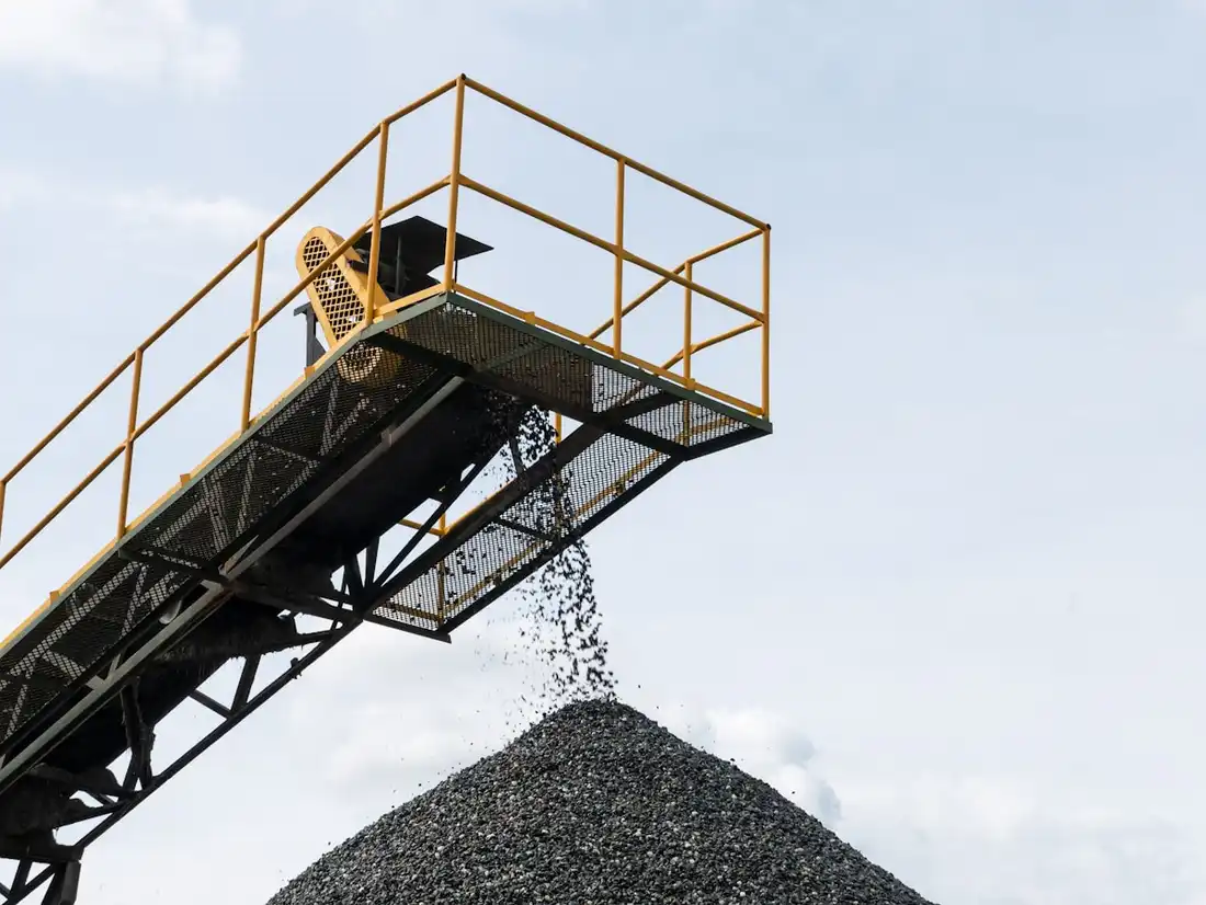 Gravel aggregate being loaded for driveway delivery in Denton County TX